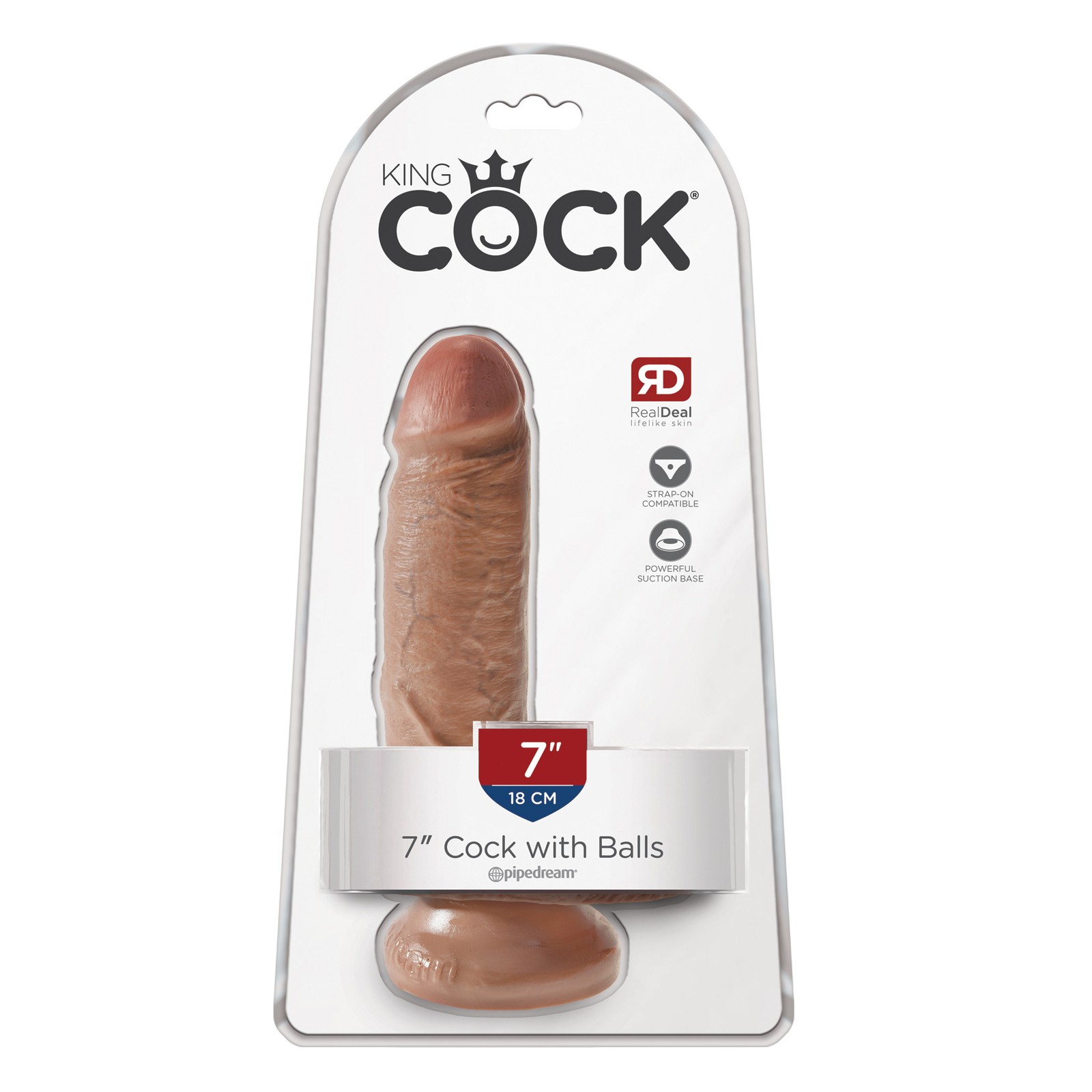 King Cock 7 Inch Cock with Balls Tan