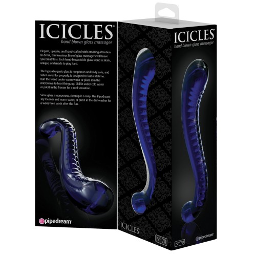 Icicles No. 70 Hand Blown Glass G-Spot Dildo Purple