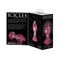 Plug Anal de Cristal Soplado a Mano Icicles No. 79 Rosa