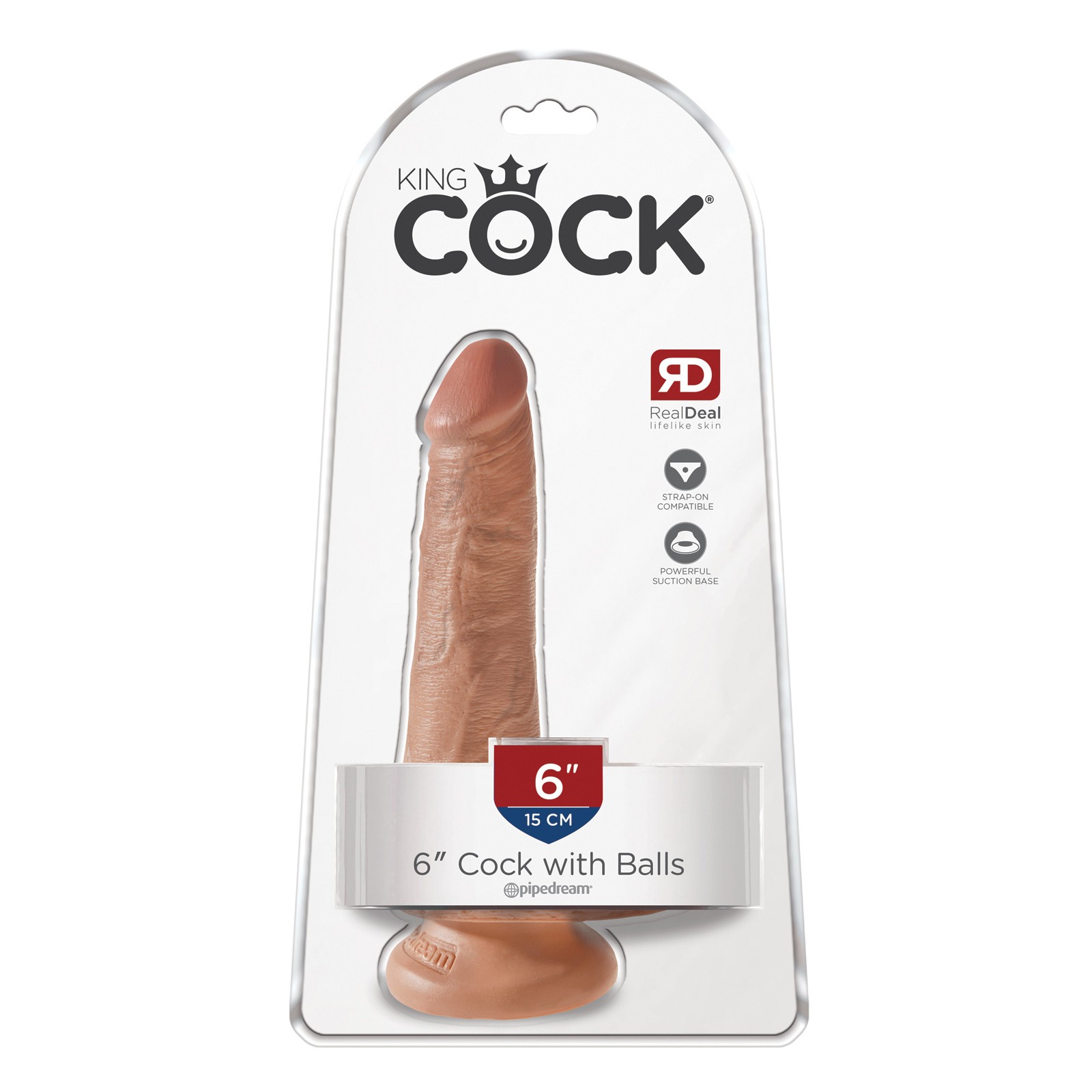 King Cock 6 Inch Tan Dildo with Balls for Couples