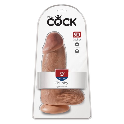 King Cock 9 inch Chubby Realistic Dildo in Tan