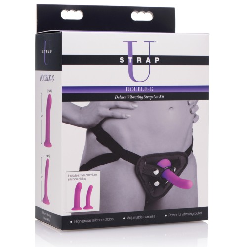 Strap U Double G Deluxe Vibrating Strap-On Kit - Intense Pleasure