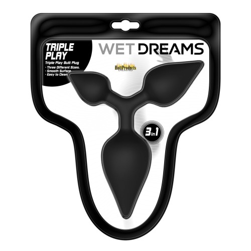 Wet Dreams Triple Play Anal Plug Black