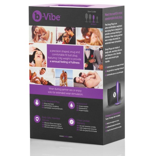 b-Vibe Weighted Snug Plug 2 114g Purple - Comfort and Pleasure