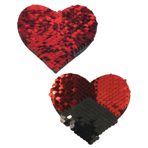 Pastease Color Changing Flip Sequins Hearts Red Black