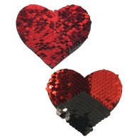 Pastease Color Changing Flip Sequins Hearts Red Black