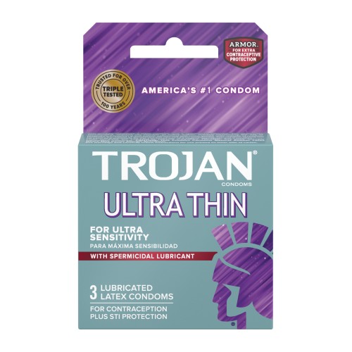 Preservativos Trojan Ultra Thin Armor Espermicida