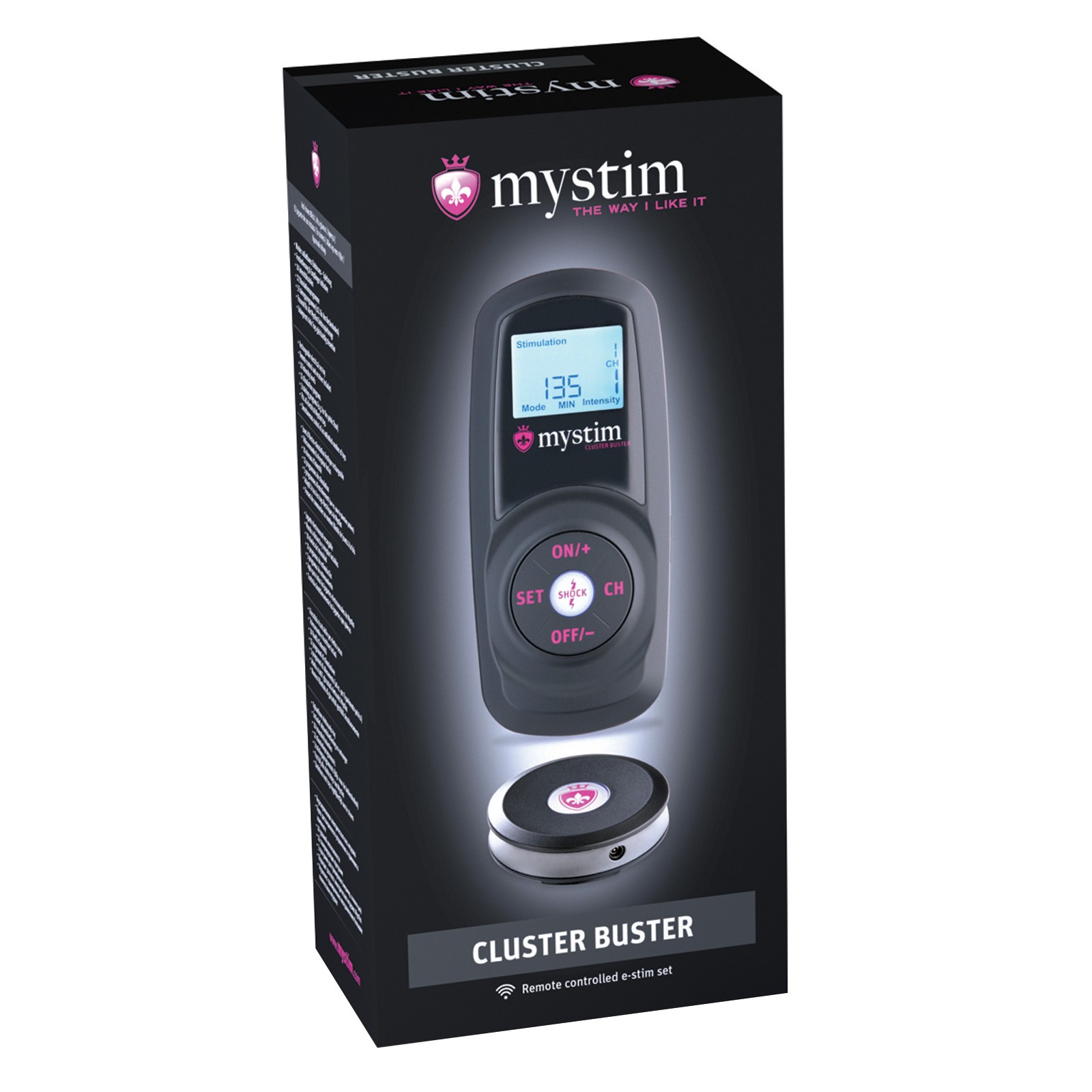 Kit de Inicio Estimulador eStim Inalámbrico Mystim Cluster Buster Negro