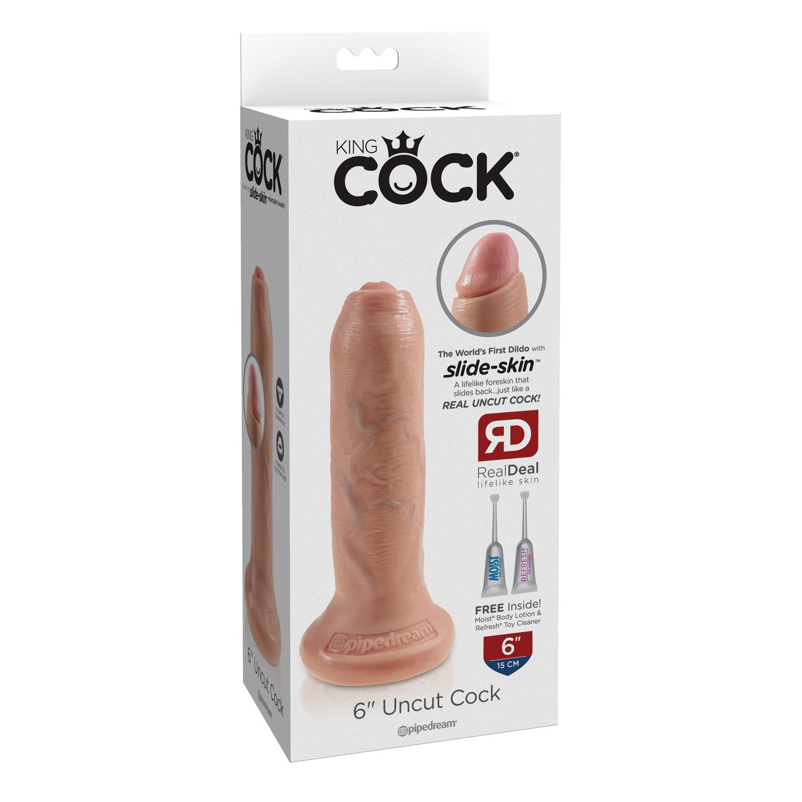 Dildo King Cock 6 Pulgadas Sin Circuncidar Carne Realista