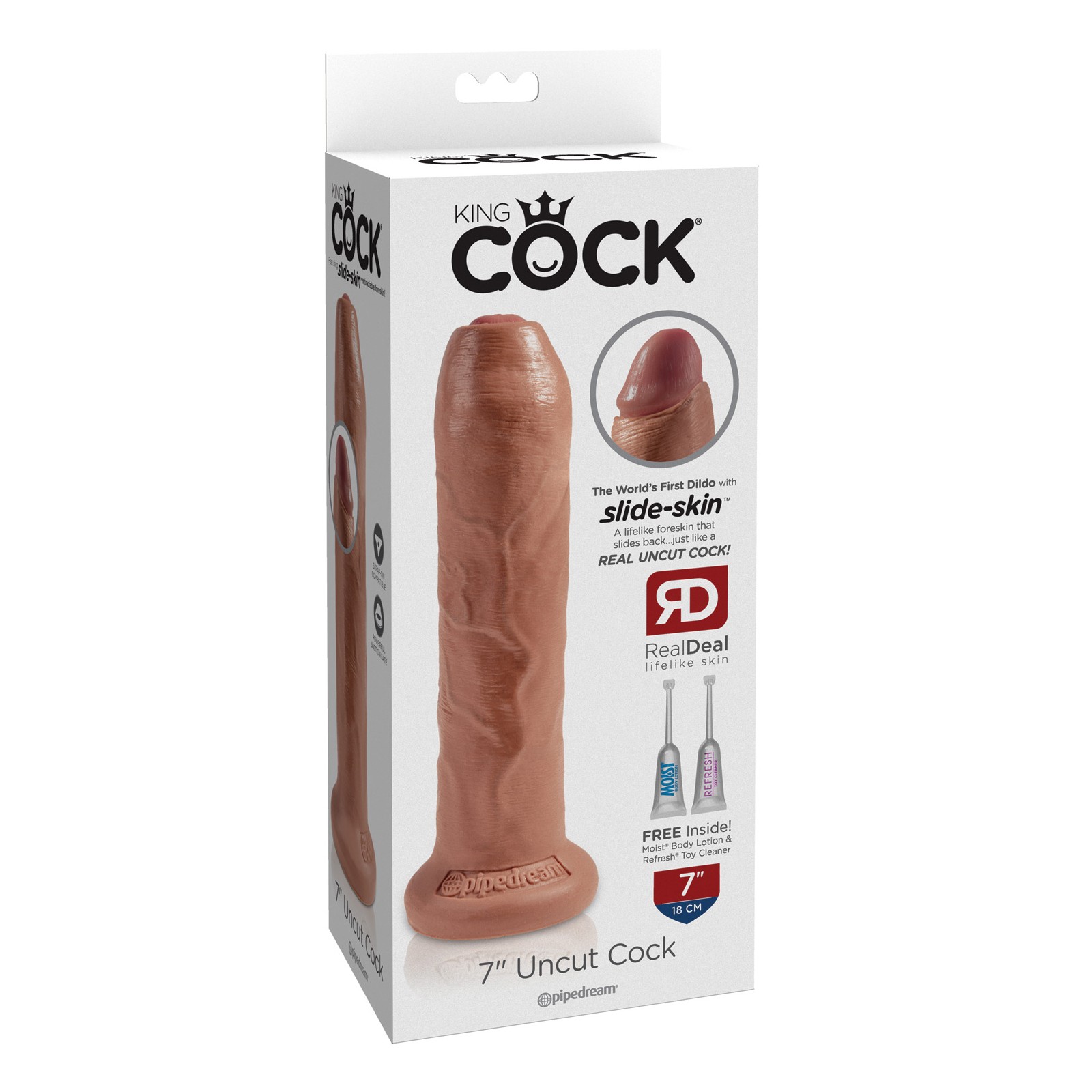 Buy King Cock 7-Inch Uncut Dildo Tan | Realistic Pleasure