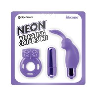 Neon Luv Touch Vibrating Couples Kit in Purple