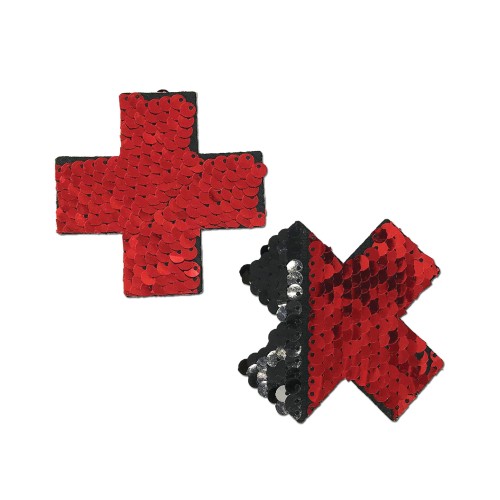 Pastease Color Changing Flip Sequins Cross Red Black