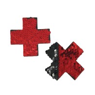 Pastease Color Changing Flip Sequins Cross Red Black