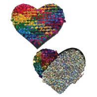 Rainbow Color Changing Flip Sequins Heart Pasties