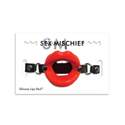 Sex & Mischief Silicone Lips Gag - Red