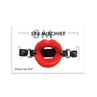 Sex & Mischief Silicone Lips Gag - Red