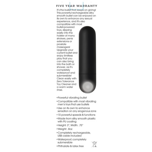 Zero Tolerance All Powerful Rechargeable Bullet