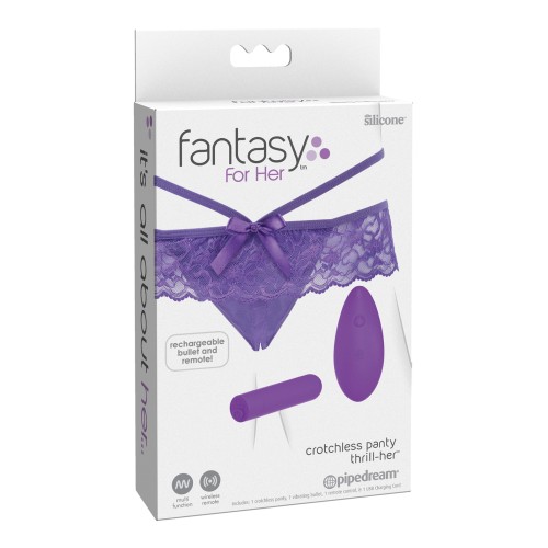 Fantasy For Her Crotchless Panty - Purple