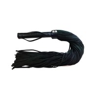 Rouge Suede Flogger with Leather Handle - Black