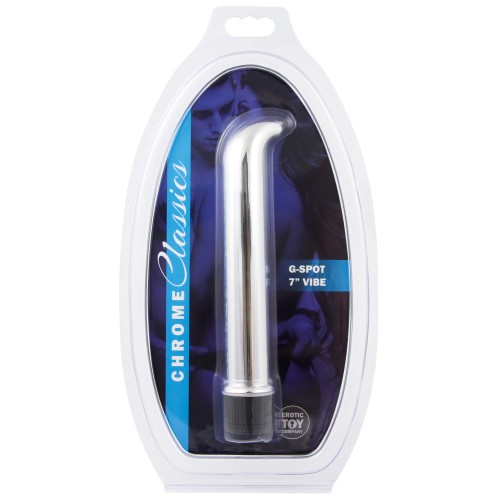 Vibrador Clásico Chrome de 7" para Punto G Plateado