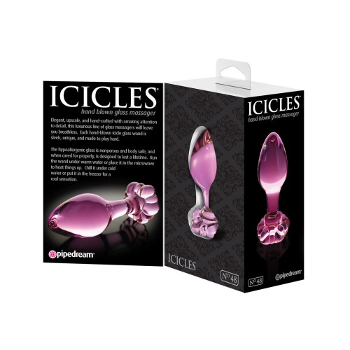 Icicles No. 48 Glass Butt Plug Pink