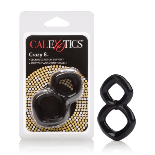 Crazy 8 Enhancer Double Cock Ring - Black