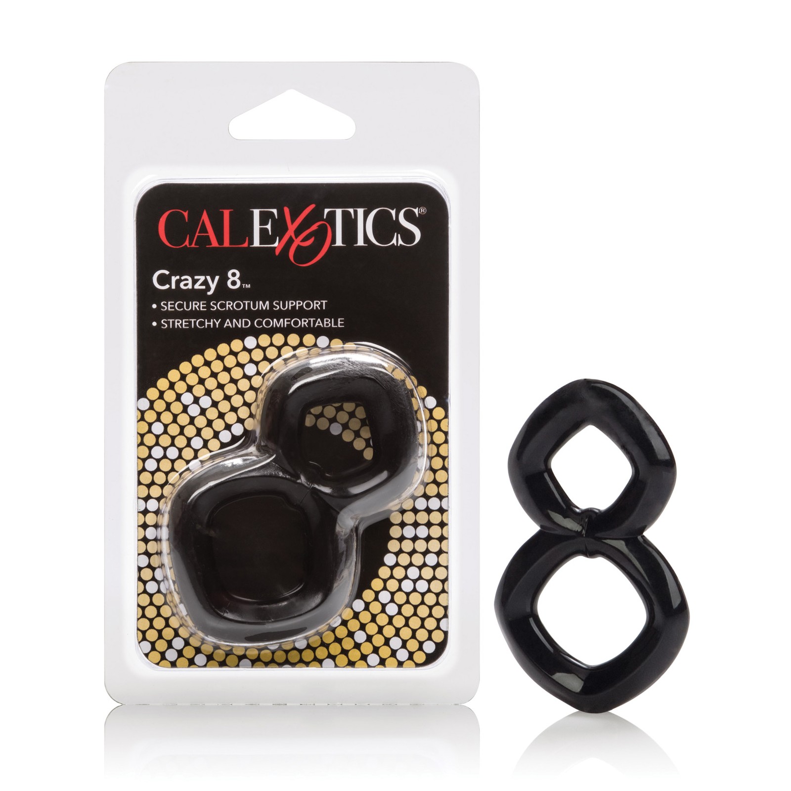 Crazy 8 Enhancer Double Cock Ring - Black