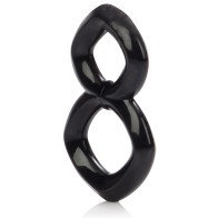 Crazy 8 Enhancer Double Cock Ring - Black