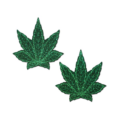 Pastease Premium Glitter Marijuana Leafs - Green