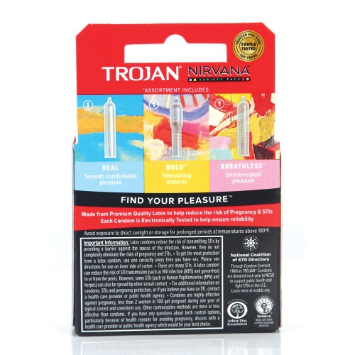 Trojan Nirvana Condom Pack of 3 for Safe Pleasure