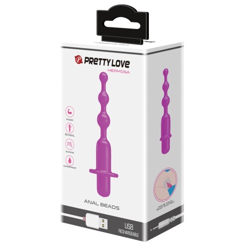 Pretty Love Hermosa Anal Beads Vibrator - 12 Functions