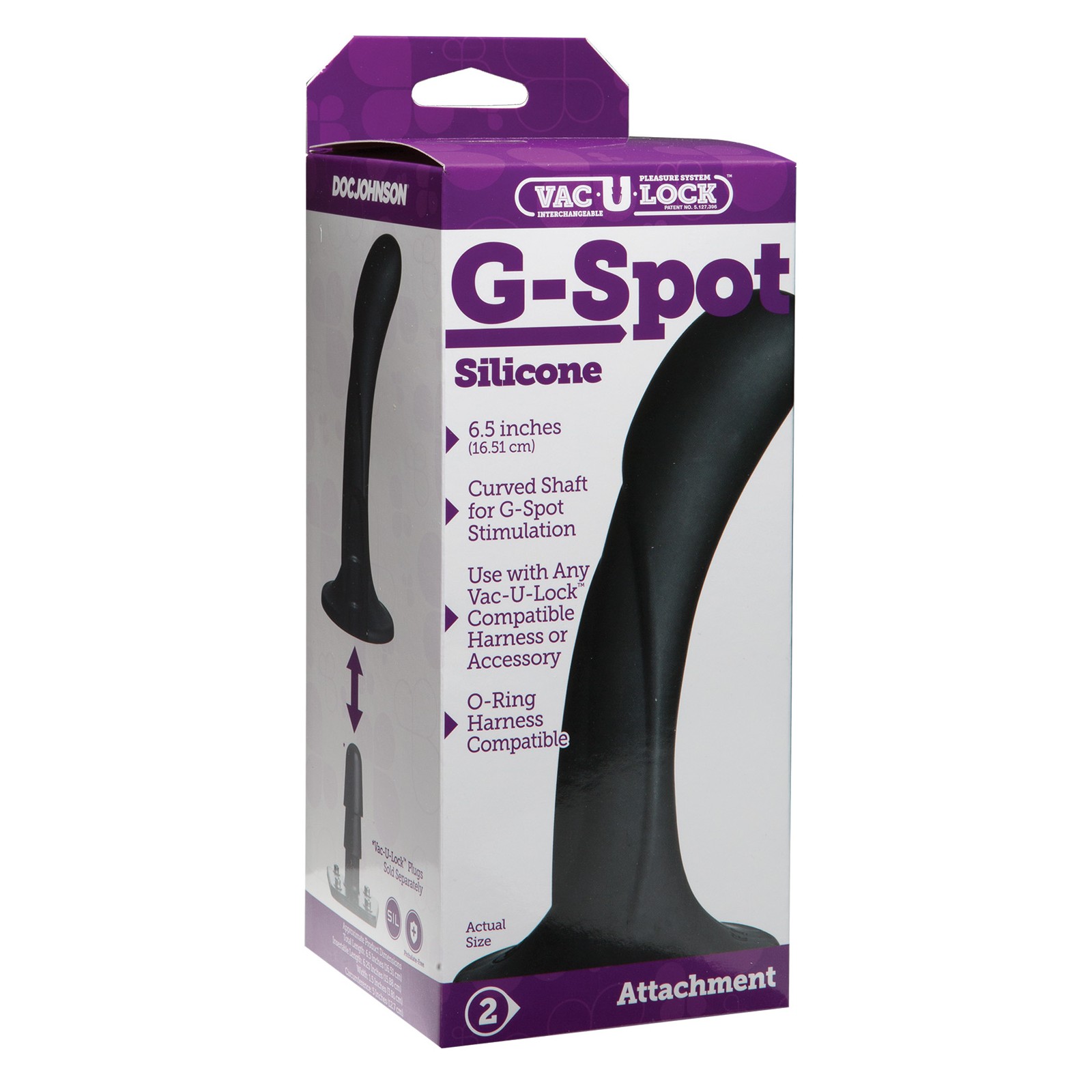 Vac-U-Lock G Spot Silicone Attachment in Black