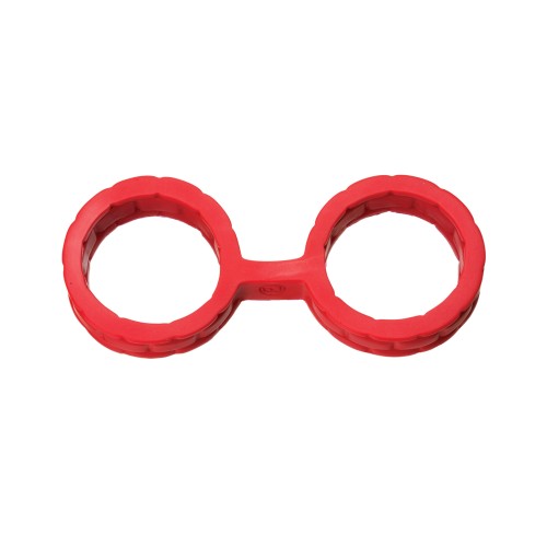 Japanese Bondage Large Silicone Cuffs - Red