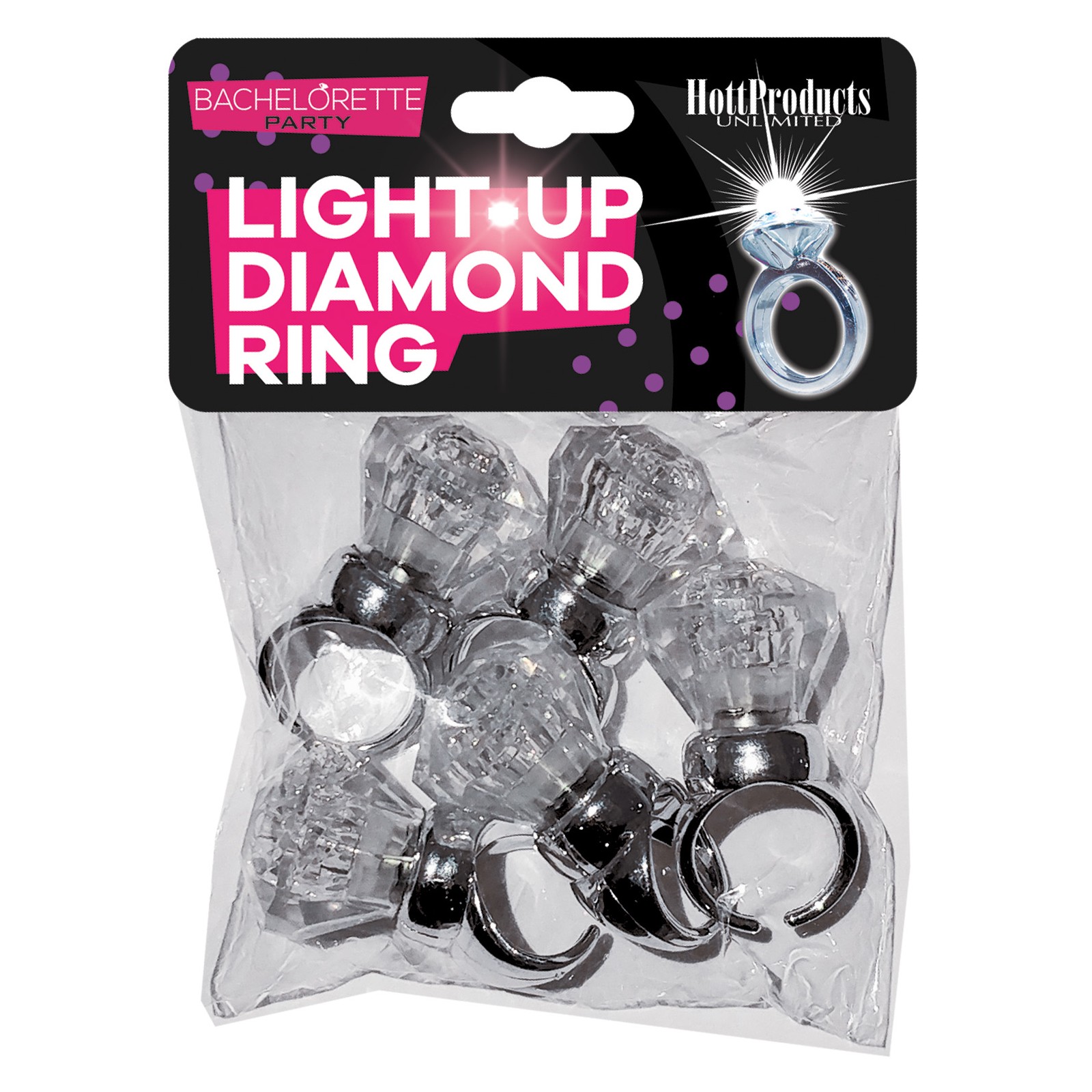 Light Up Diamond Ring - Pack of 5