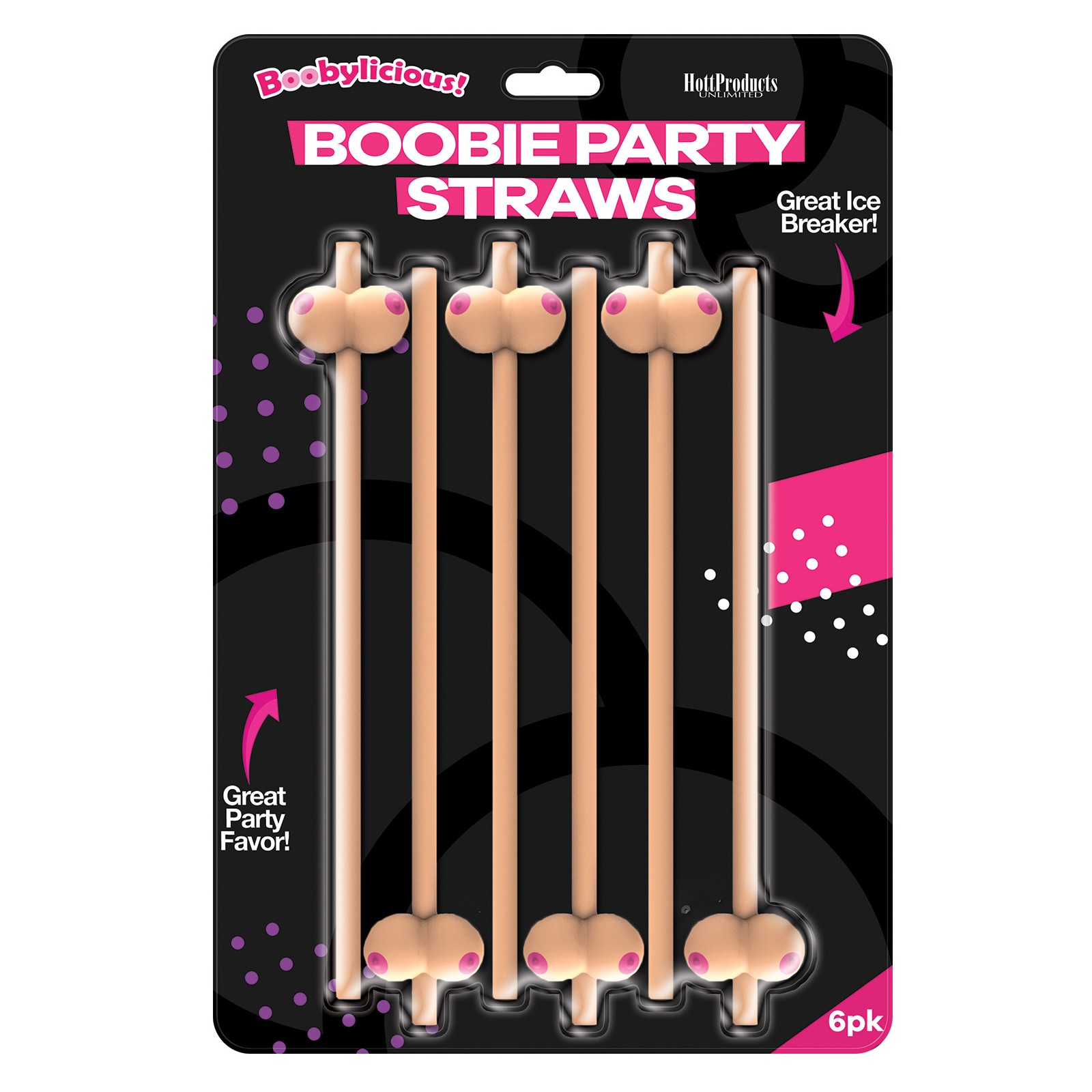 Popotes de Fiesta Booby Pack de 6 Artículos Divertidos para Adultos