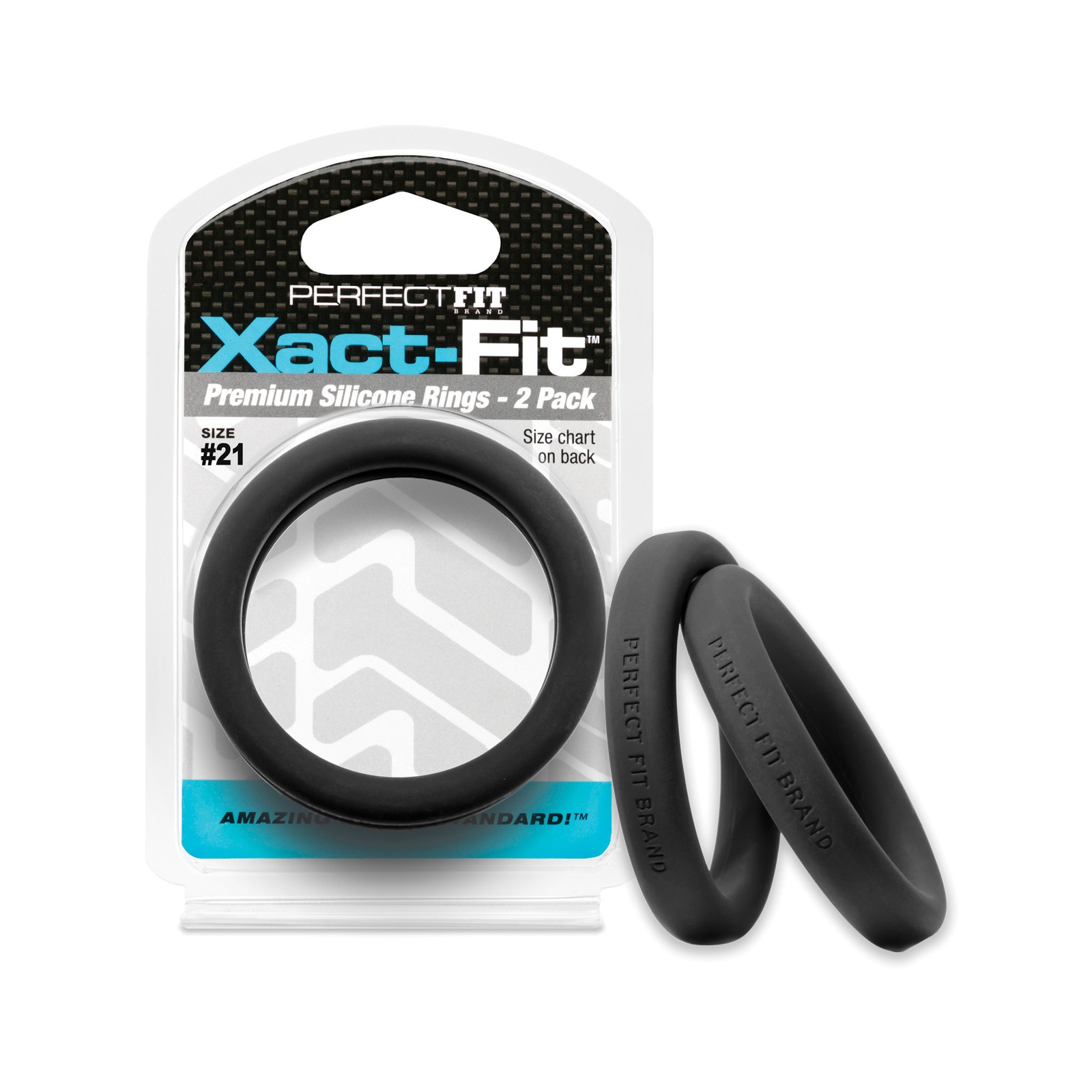 Perfect Fit Xact Fit #21 Cock Ring Black Pack of 2