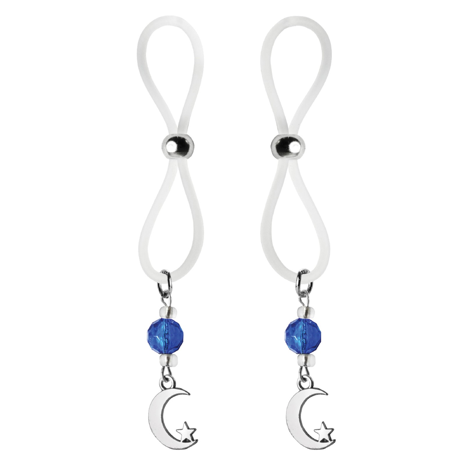 Bijoux de Nip Nipple Halos Moon Star Charm Blue Clear