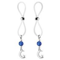 Bijoux de Nip Nipple Halos Moon Star Charm Blue Clear