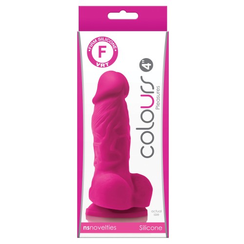 Colours Pleasures 4" Dong w/Balls & Suction Cup Pink