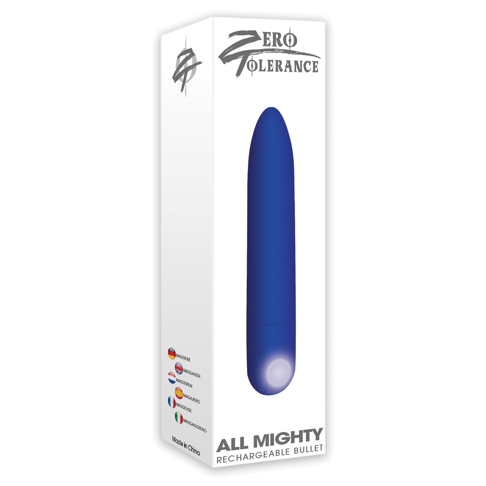 Vibrador Bullet Recargable Zero Tolerance - Azul