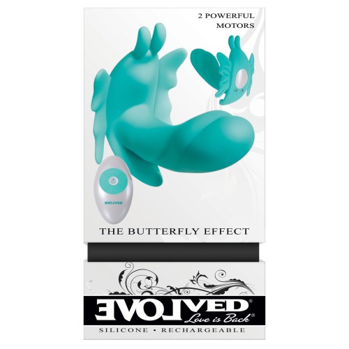 Evolved Butterfly Effect Dual Stim Vibrator Teal for Clitoral and G-Spot Pleasure