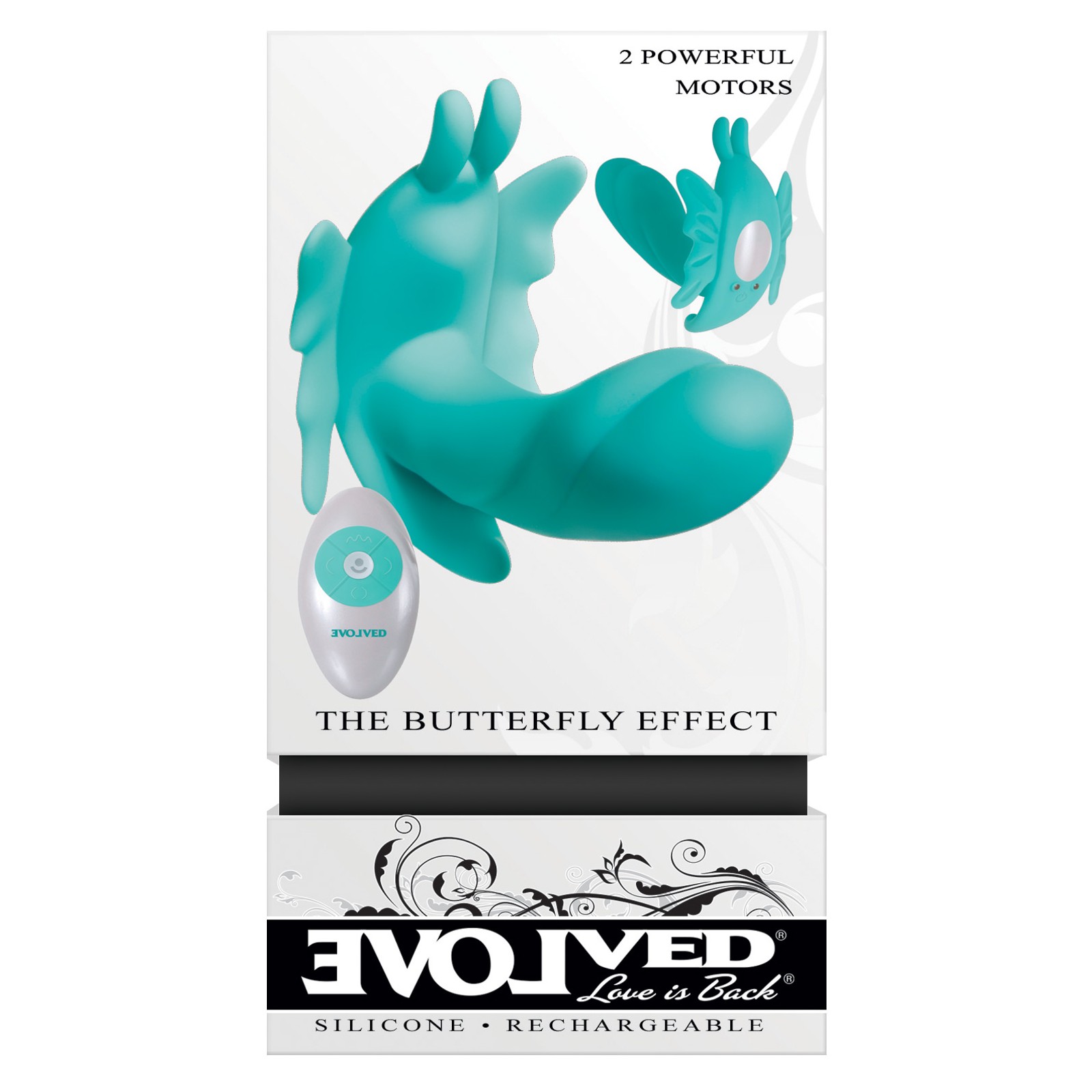 Evolved Butterfly Effect Dual Stim Vibrator Teal for Clitoral and G-Spot Pleasure