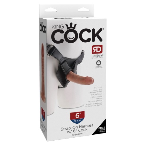 King Cock Strap-On Harness with 6-Inch Cock