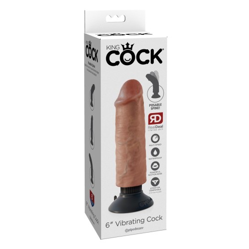 King Cock 6" Vibrating Cock - Maximum Satisfaction