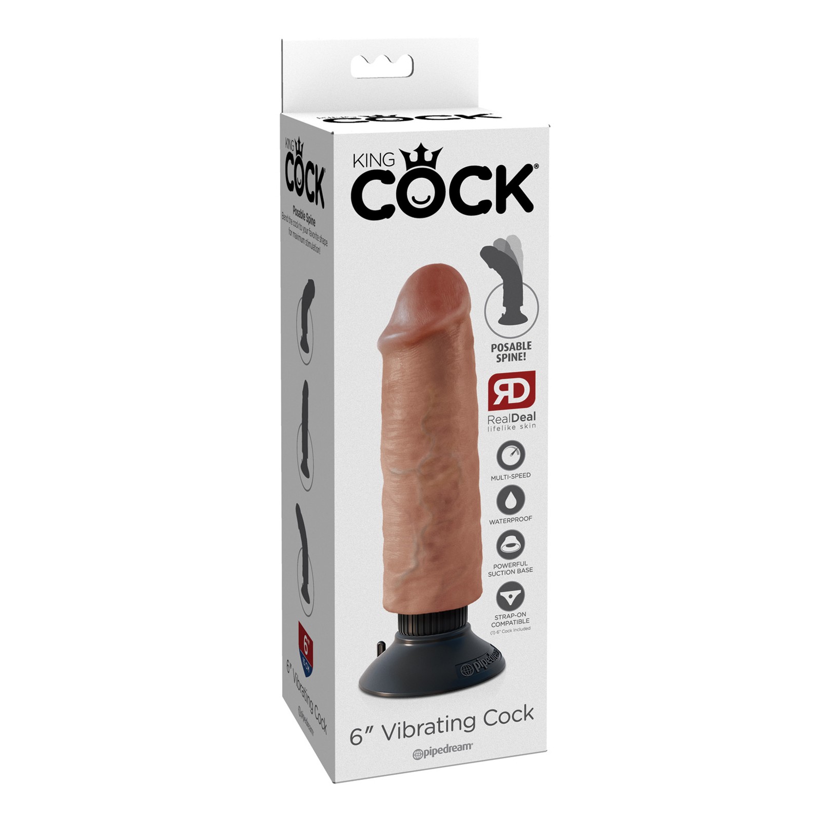 King Cock 6" Vibrating Cock - Maximum Satisfaction