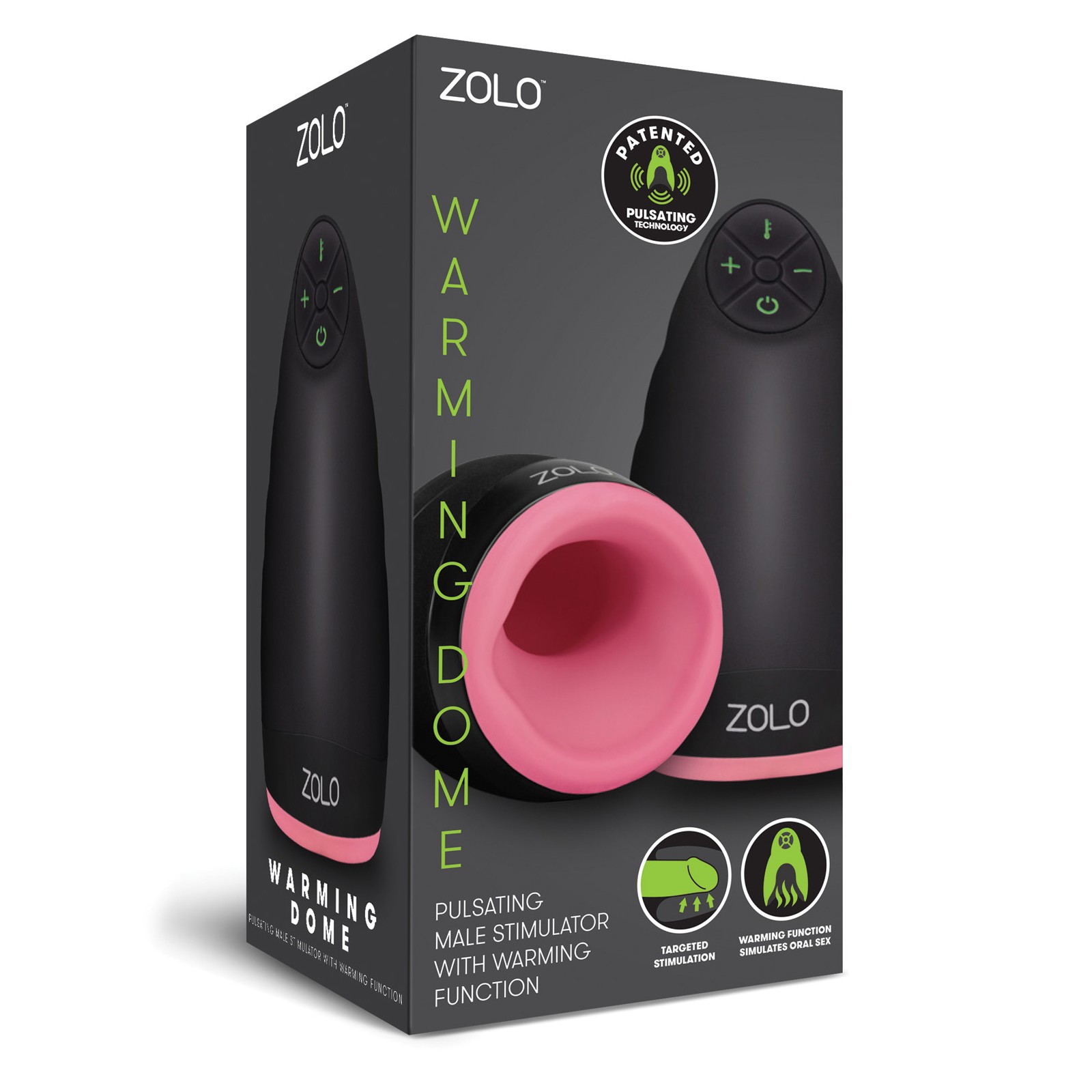 Zolo Pulsating Warming Dome Male Stimulator - 6 Modes