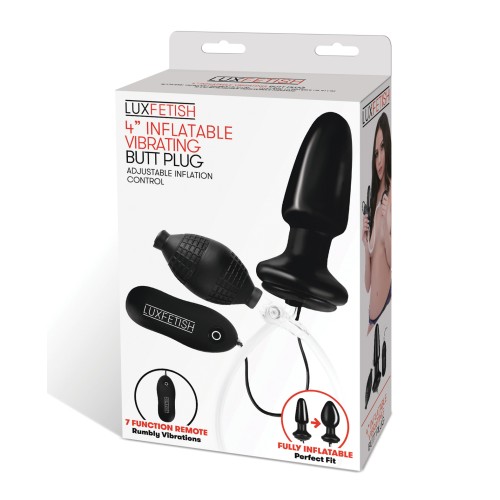 Lux Fetish Inflatable Vibrating Butt Plug 4 inch