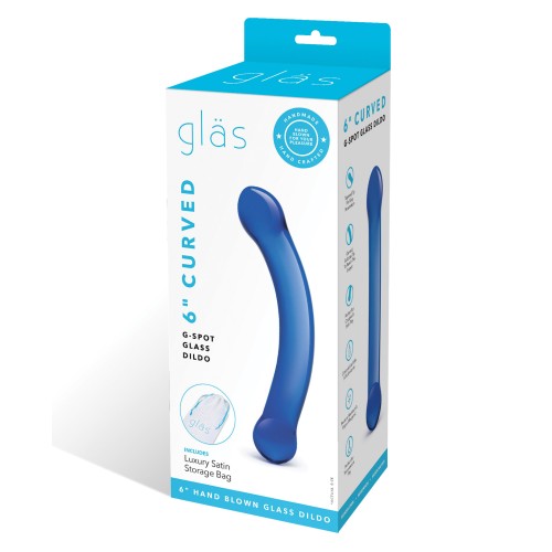 Curved G-Spot Glass Dildo in Blue