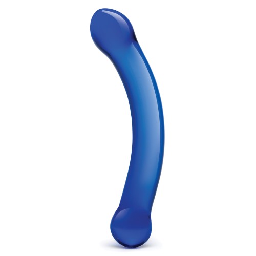 Curved G-Spot Glass Dildo in Blue