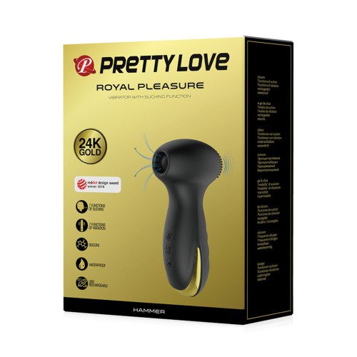 Pretty Love Hammer Vibration and Suction Toy - Black & Gold